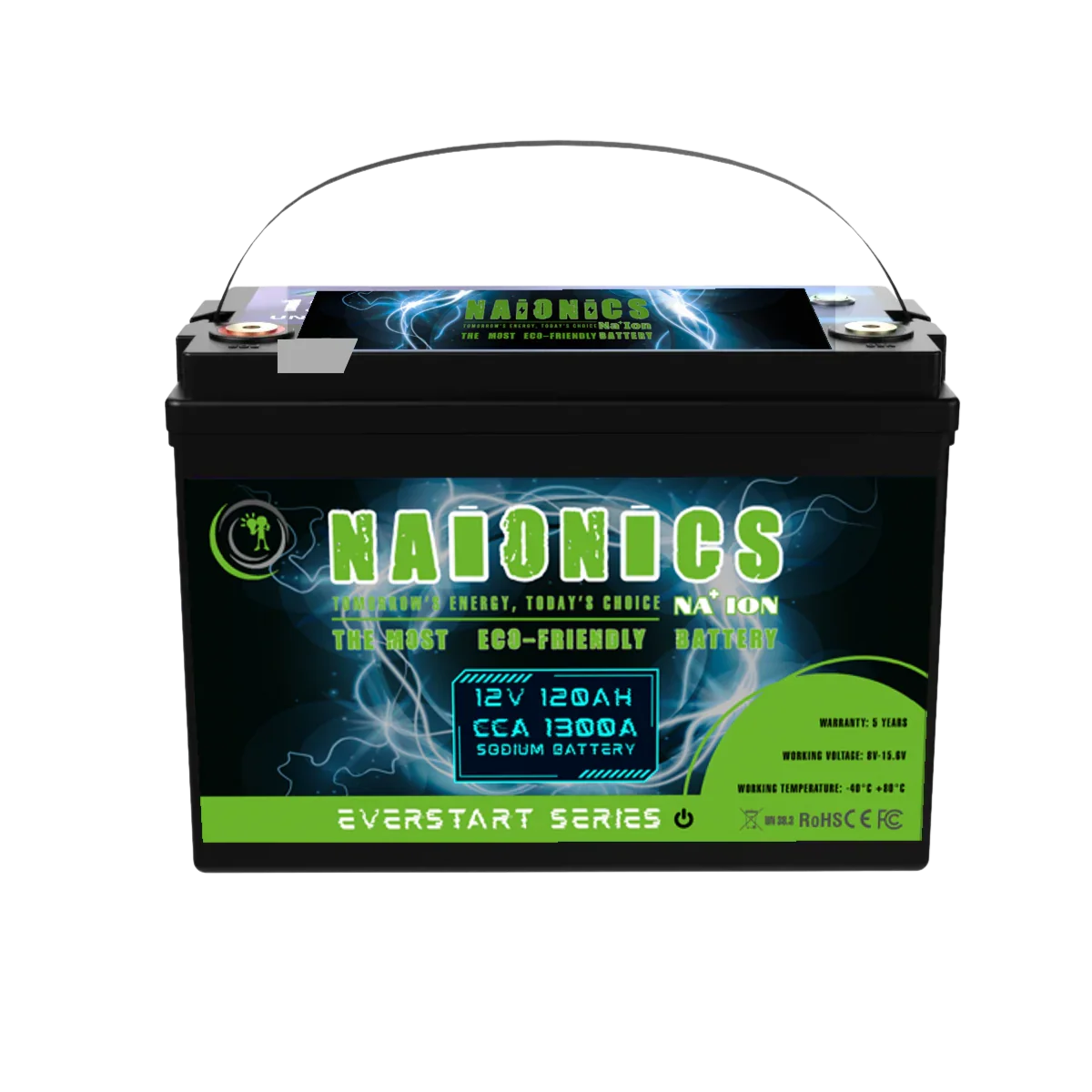 12V 120Ah sodium battery with 1300A CCA, eco-friendly Everstart Series design
