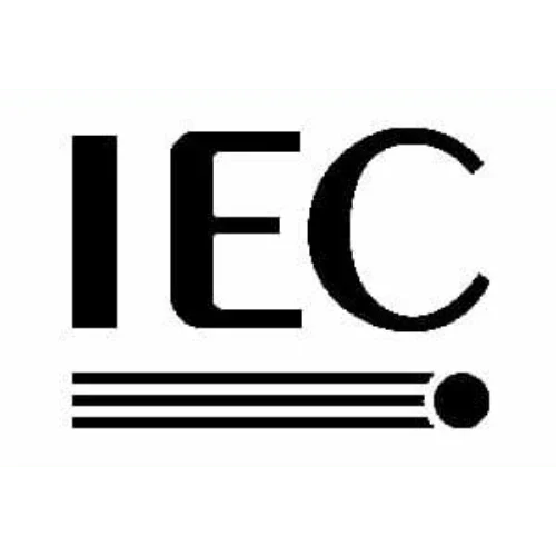 IEC logo with bold black letters and horizontal lines for battery certification